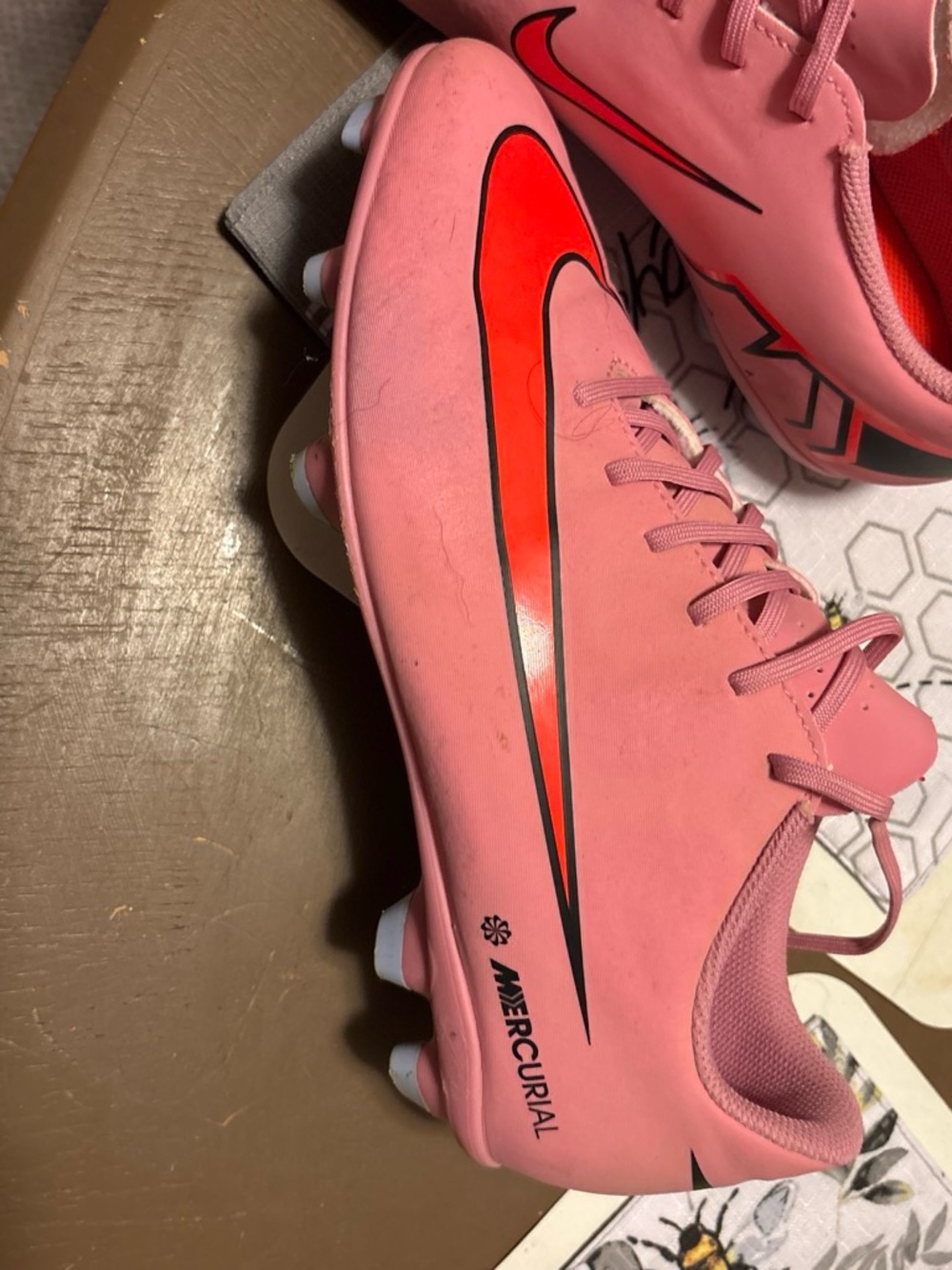Nike Pink and Red Mercurial Women's Soccer Cleats